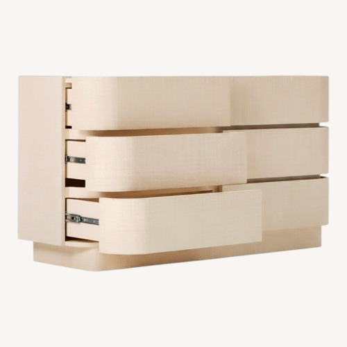 Used West Elm Solstice Dresser Whitewash Raffia 60” for sale on AptDeco