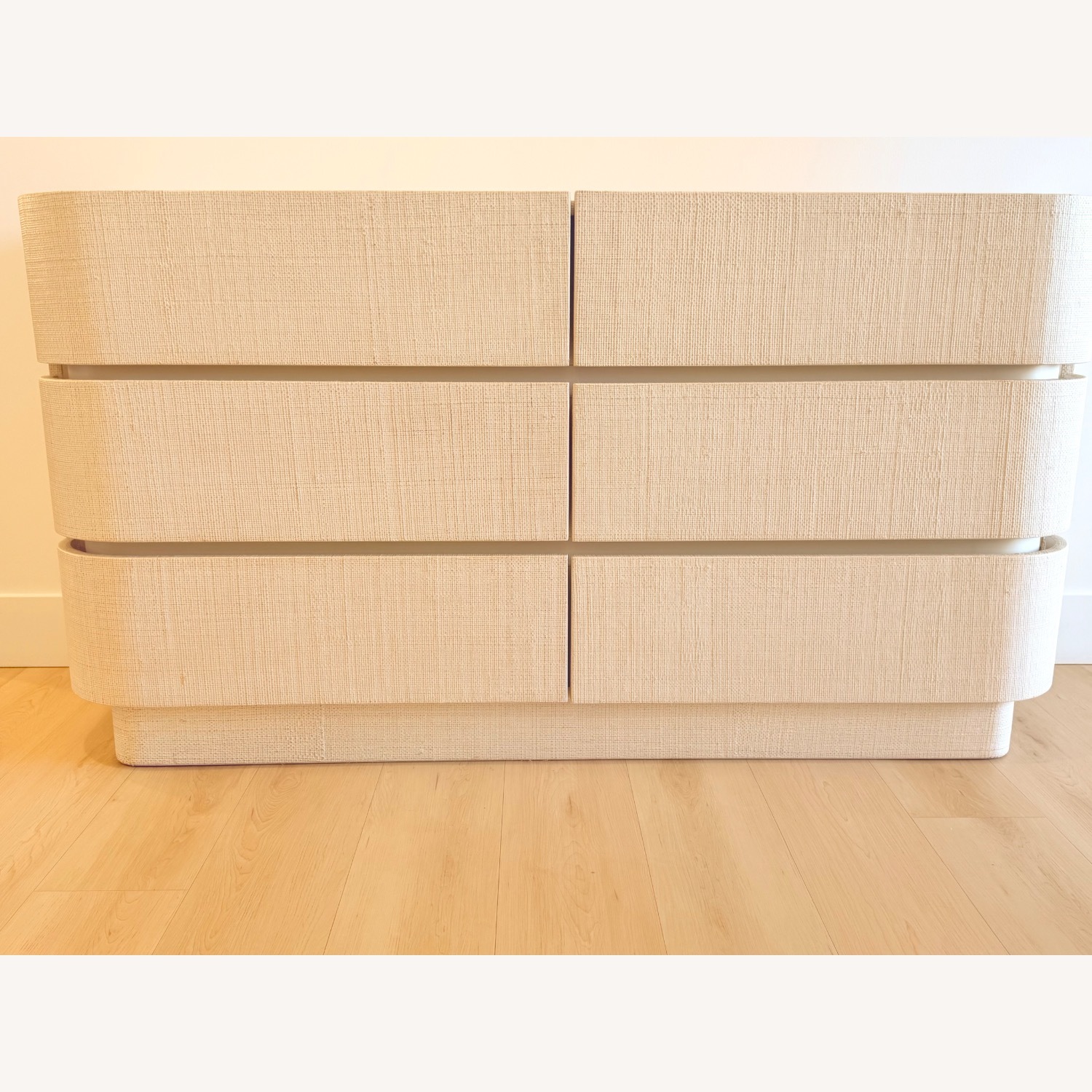 West Elm Solstice Dresser Whitewash Raffia 60” - image-3