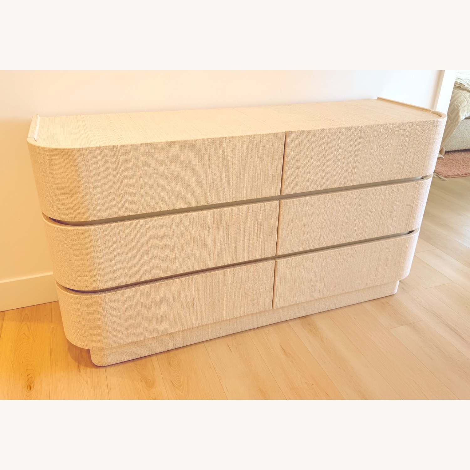 West Elm Solstice Dresser Whitewash Raffia 60” - image-4