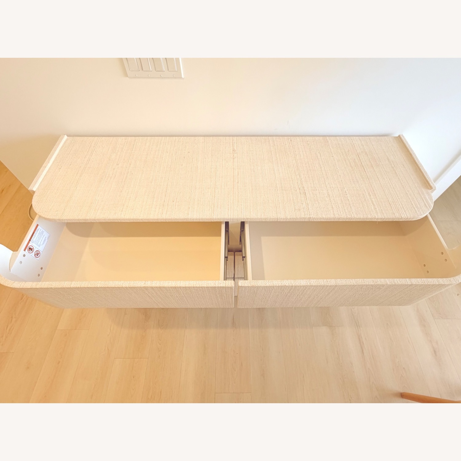 West Elm Solstice Dresser Whitewash Raffia 60” - image-6
