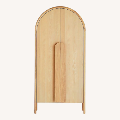 Used Crate & Barrel Annie Natural Storage Cabinet for sale on AptDeco
