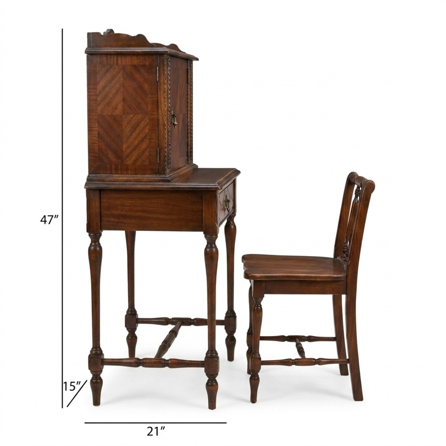 Vintage Mahogany Phone Cabinet - image-2