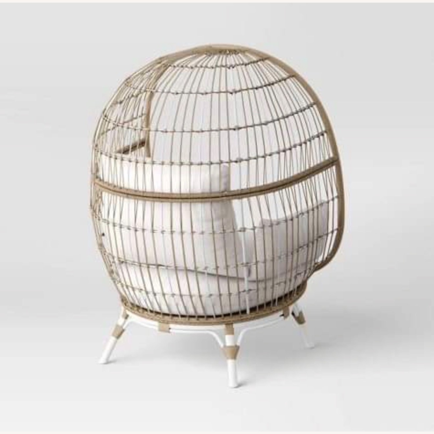 Target White Wicker Indoor/Outdoor Egg Chair - image-3