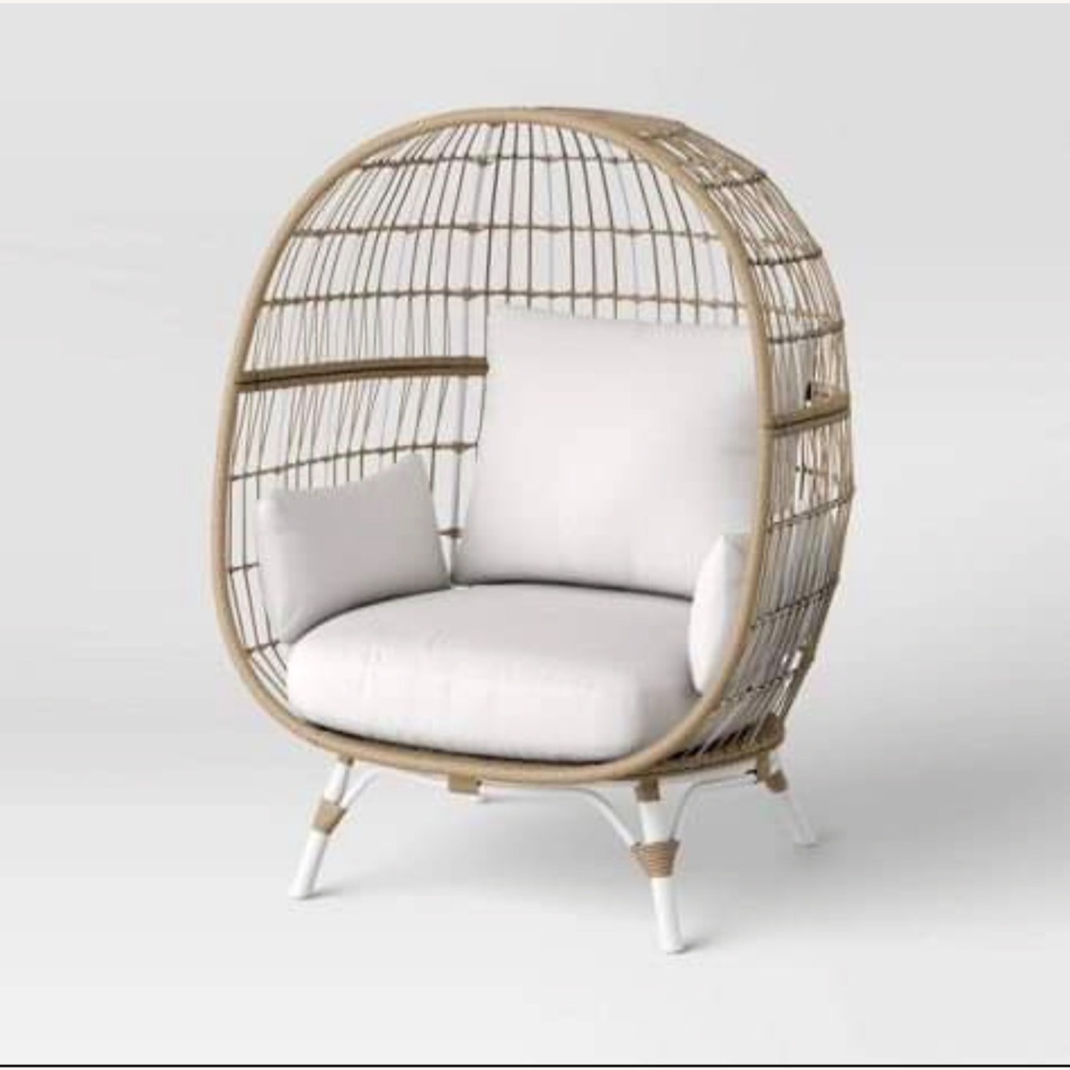 Target White Wicker Indoor/Outdoor Egg Chair - image-2