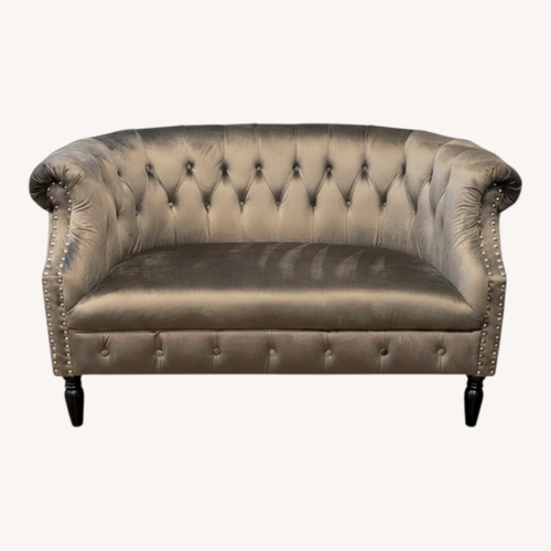 Used Dark Gray Velvet Loveseat for sale on AptDeco
