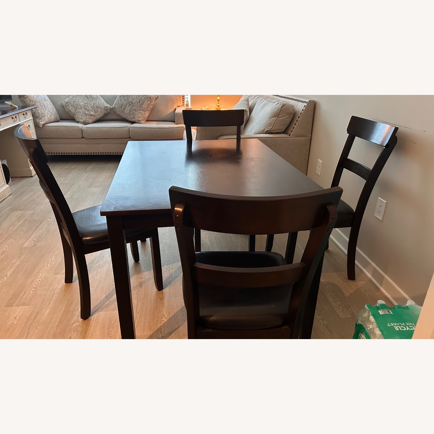 Ashley Furniture Dark Brown Wood Dining Table - image-2