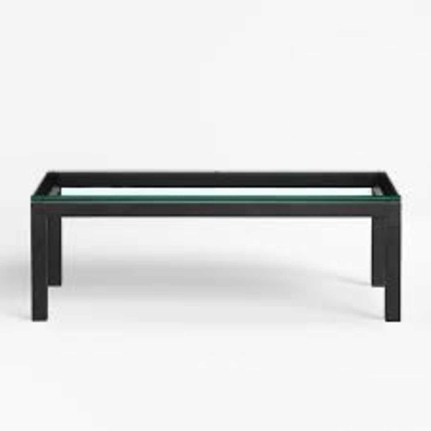 Crate & Barrel Parsons Black Glass Coffee Table - image-5
