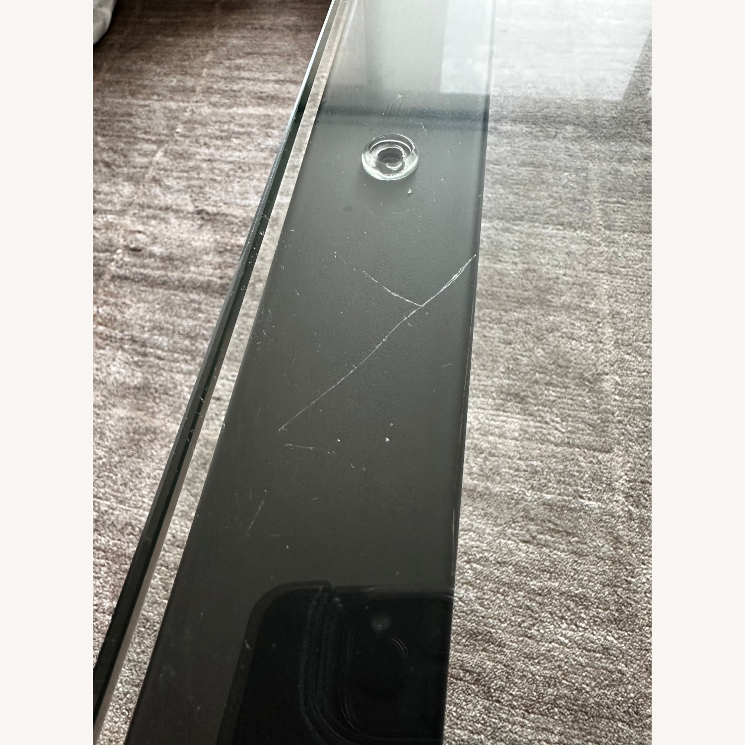 Crate & Barrel Parsons Black Glass Coffee Table - image-6