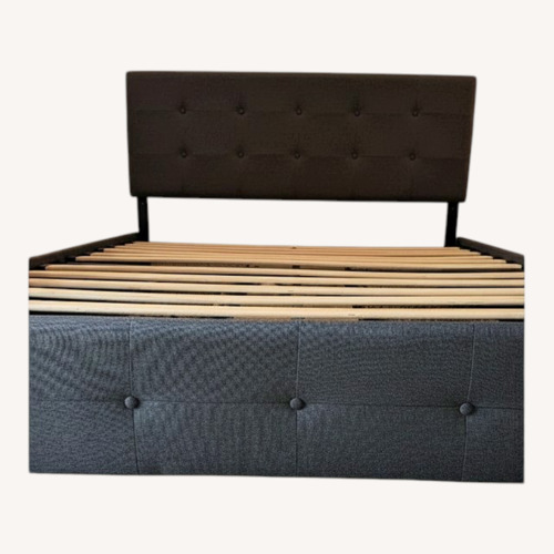 Used Allewie Upholstered Queen Bed Storage & Headboard for sale on AptDeco