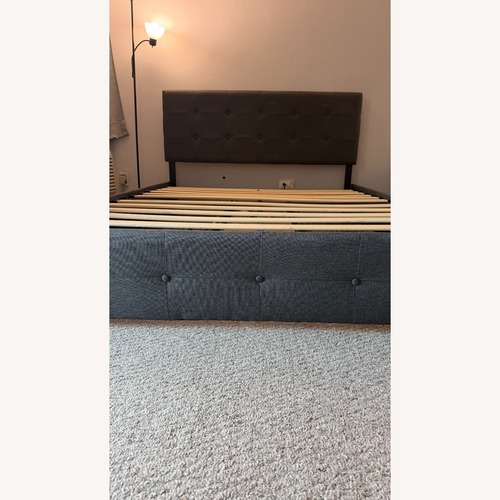 Used Allewie Upholstered Queen Bed Storage & Headboard for sale on AptDeco