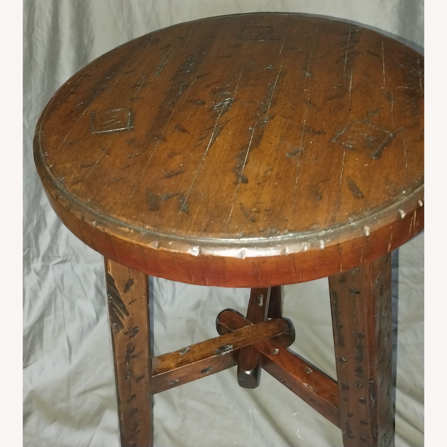 Pottery Barn Dark Brown Wood Stool - image-14