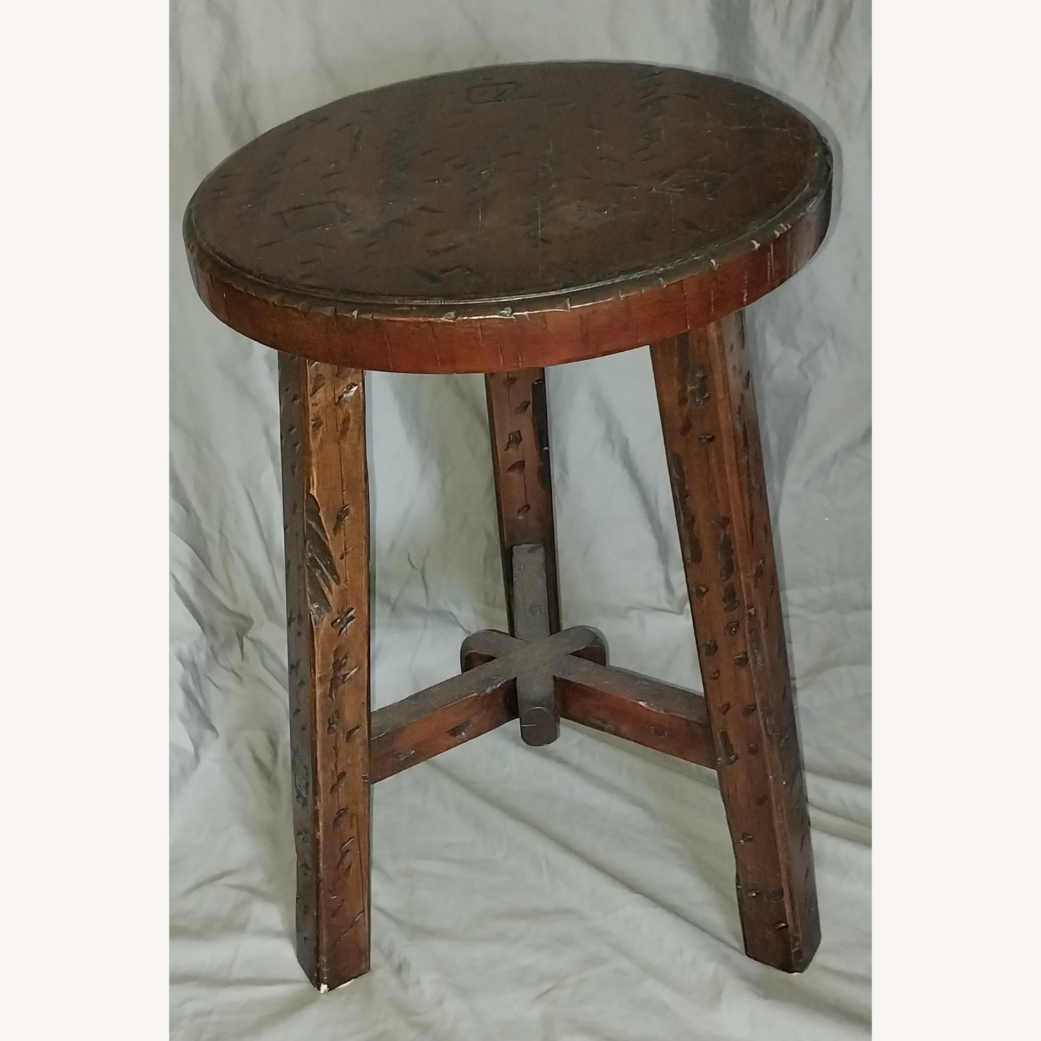 Pottery Barn Dark Brown Wood Stool - image-26