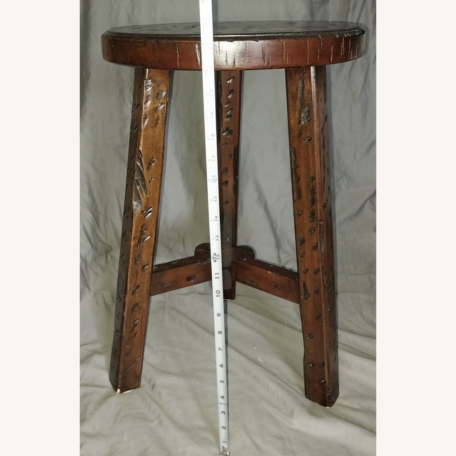Pottery Barn Dark Brown Wood Stool - image-23