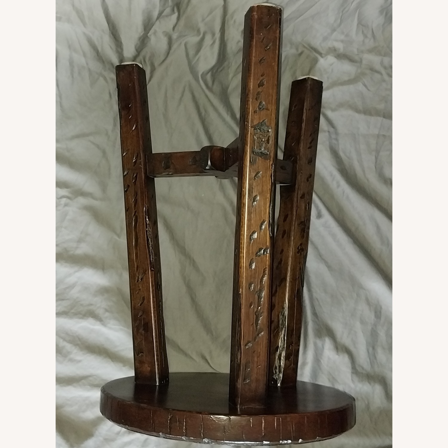 Pottery Barn Dark Brown Wood Stool - image-16