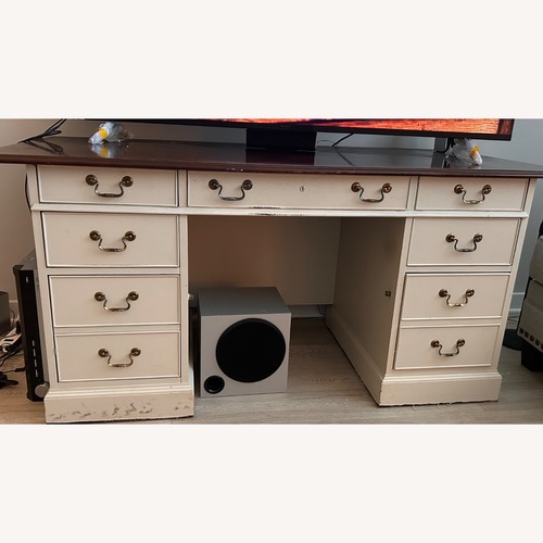 Used Ashley Furniture White Wood Desk for sale on AptDeco