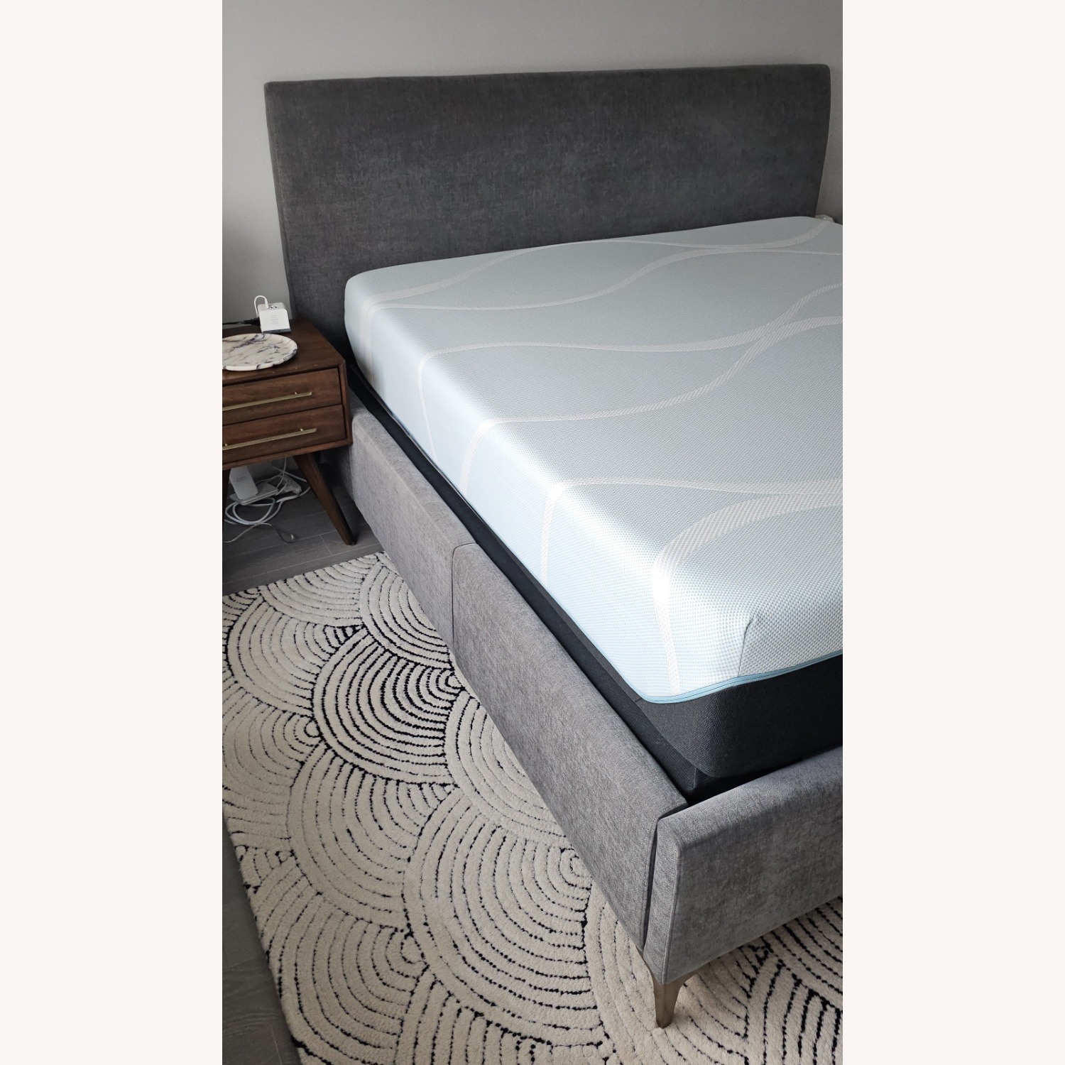 West Elm Andes King Pewter Side Storage Bed - image-2