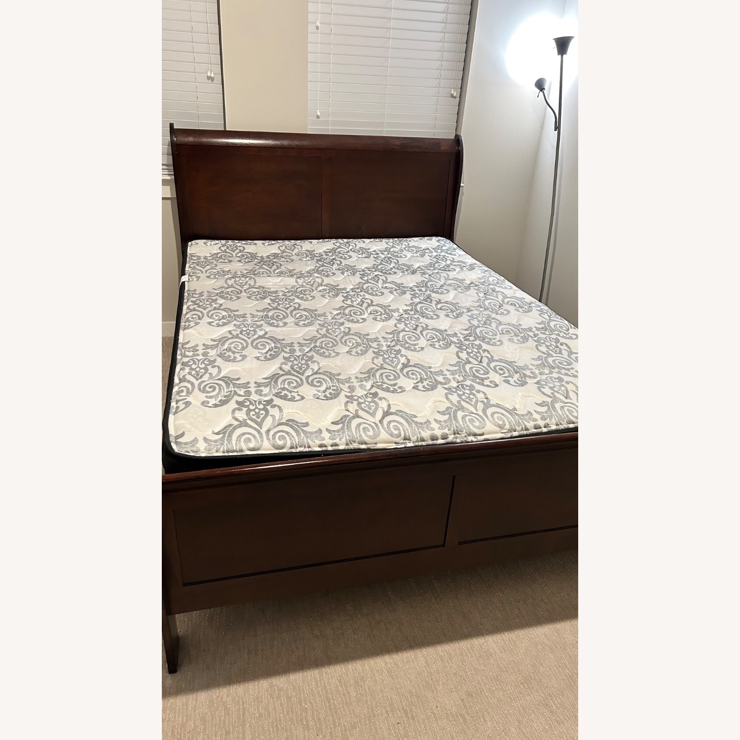 Ashley Furniture Dark Brown Wood Queen Bed - image-2