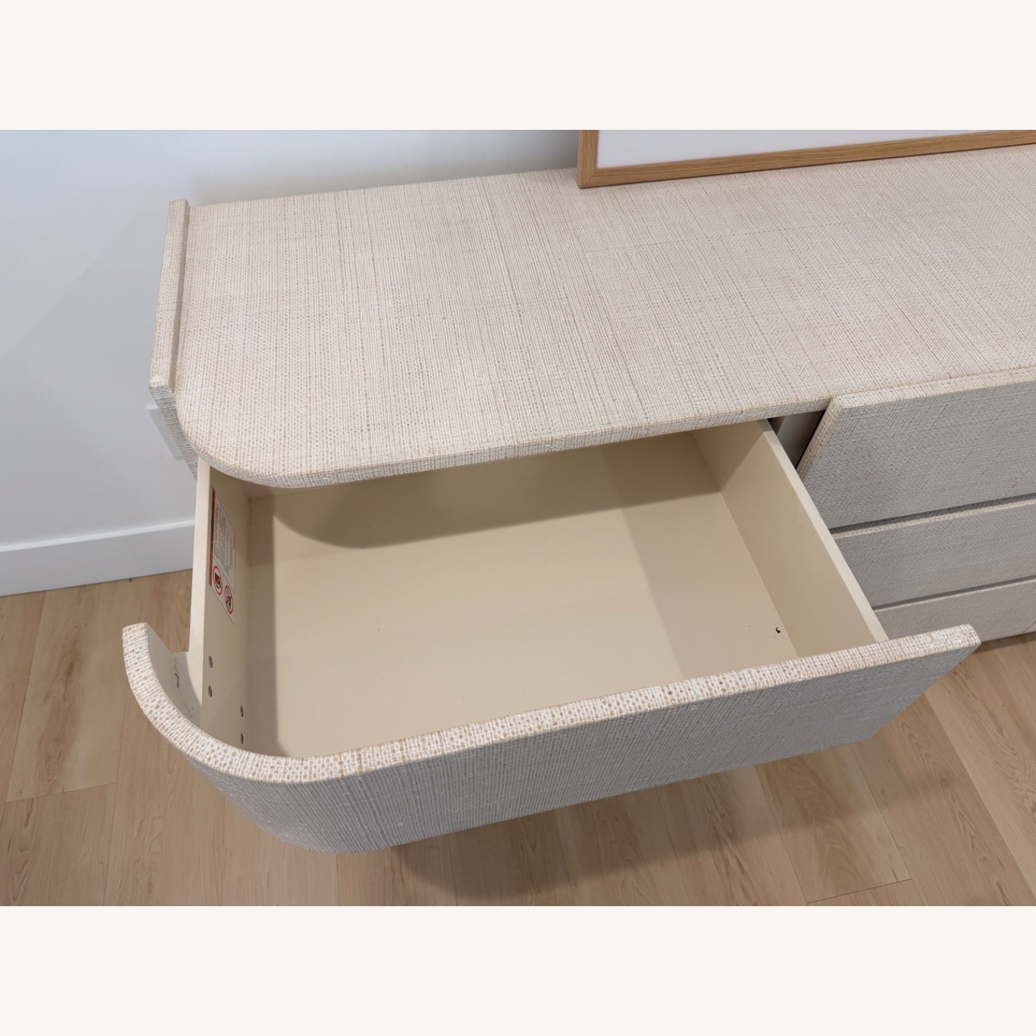 West Elm Solstice Dresser Whitewash Raffia (76”) - image-11