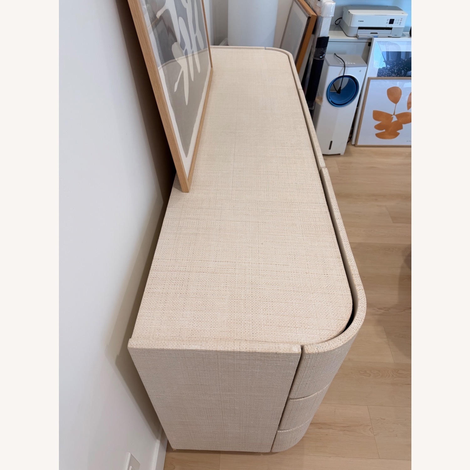 West Elm Solstice Dresser Whitewash Raffia (76”) - image-10