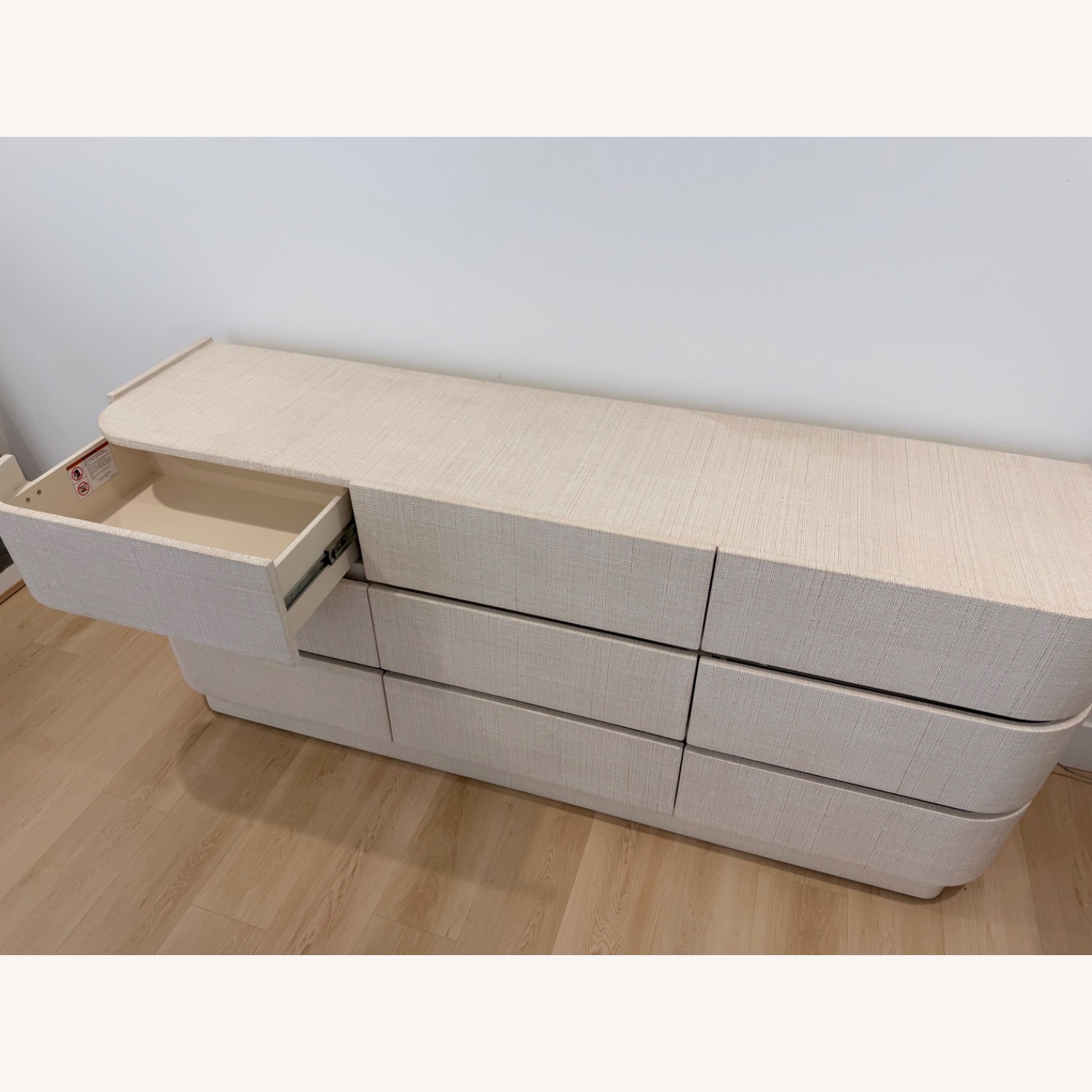 West Elm Solstice Dresser Whitewash Raffia (76”) - image-8