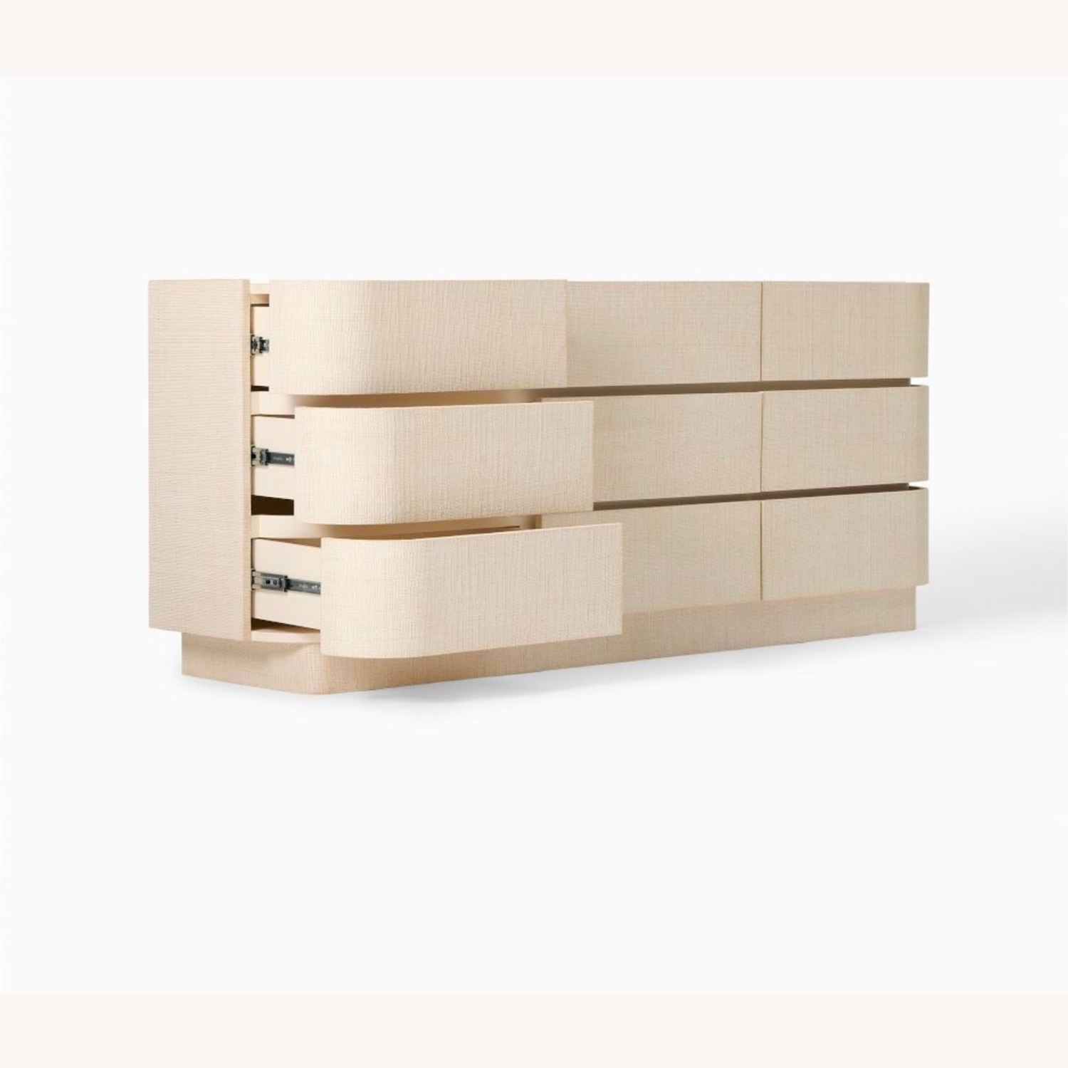 West Elm Solstice Dresser Whitewash Raffia (76”) - image-3