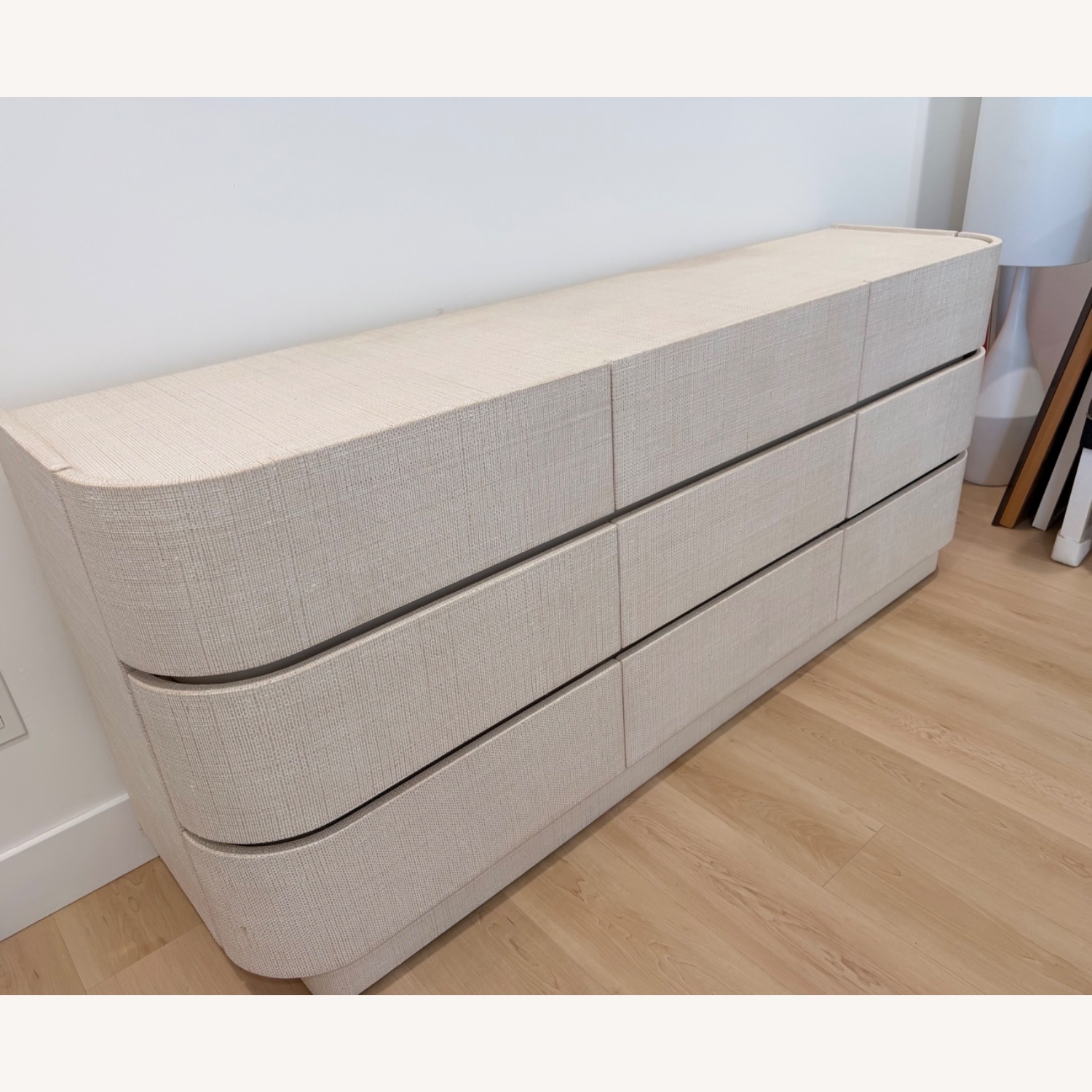 West Elm Solstice Dresser Whitewash Raffia (76”) - image-9