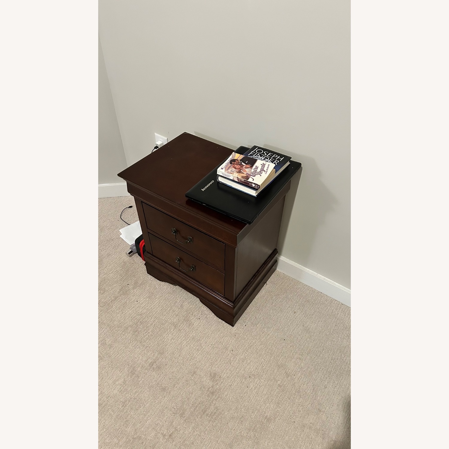 Ashley Furniture Dark Brown Wood Nightstand - image-2