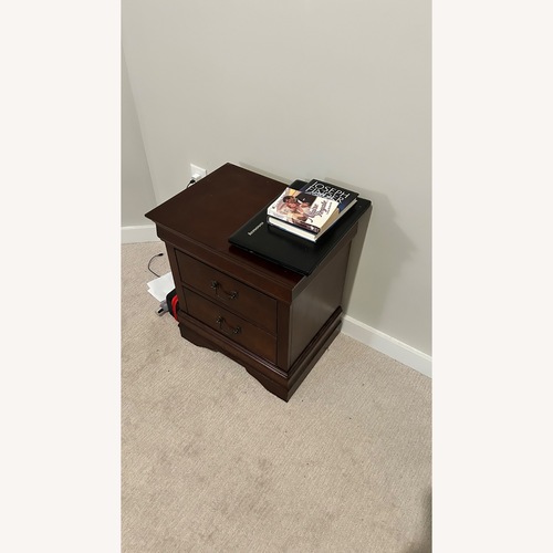 Used Ashley Furniture Dark Brown Wood Nightstand for sale on AptDeco