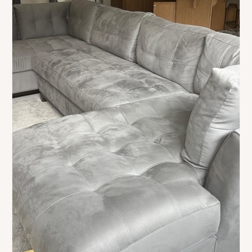 Used Cindy Crawford Micro Suede Sectional for sale on AptDeco
