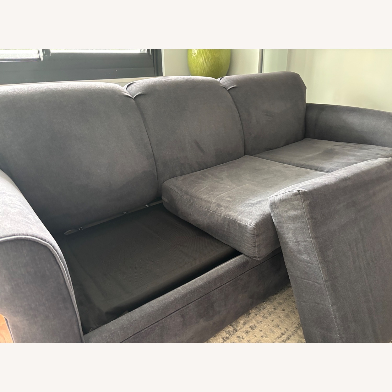 Raymour & Flanigan Luann Queen Sleeper Sofa in Denim Vintage - image-4