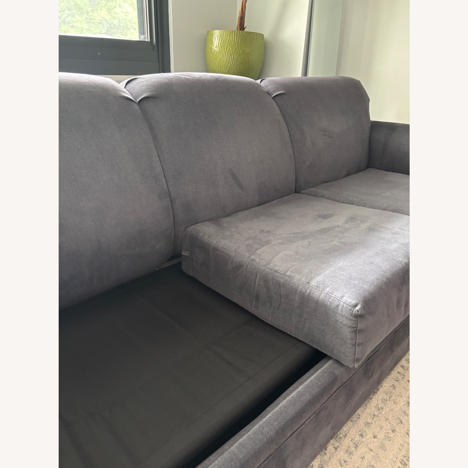 Raymour & Flanigan Luann Queen Sleeper Sofa in Denim Vintage - image-3
