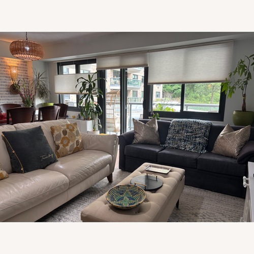 Used Raymour & Flanigan Luann Queen Sleeper Sofa in Denim Vintage for sale on AptDeco
