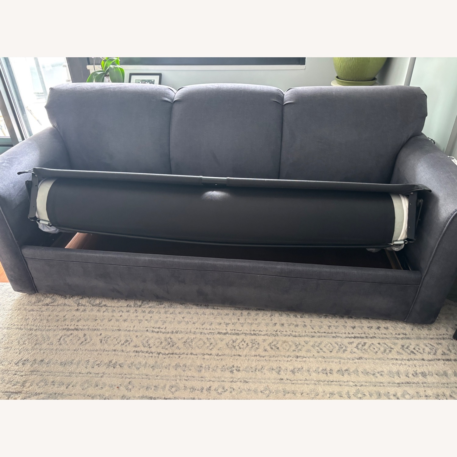 Raymour & Flanigan Luann Queen Sleeper Sofa in Denim Vintage - image-10