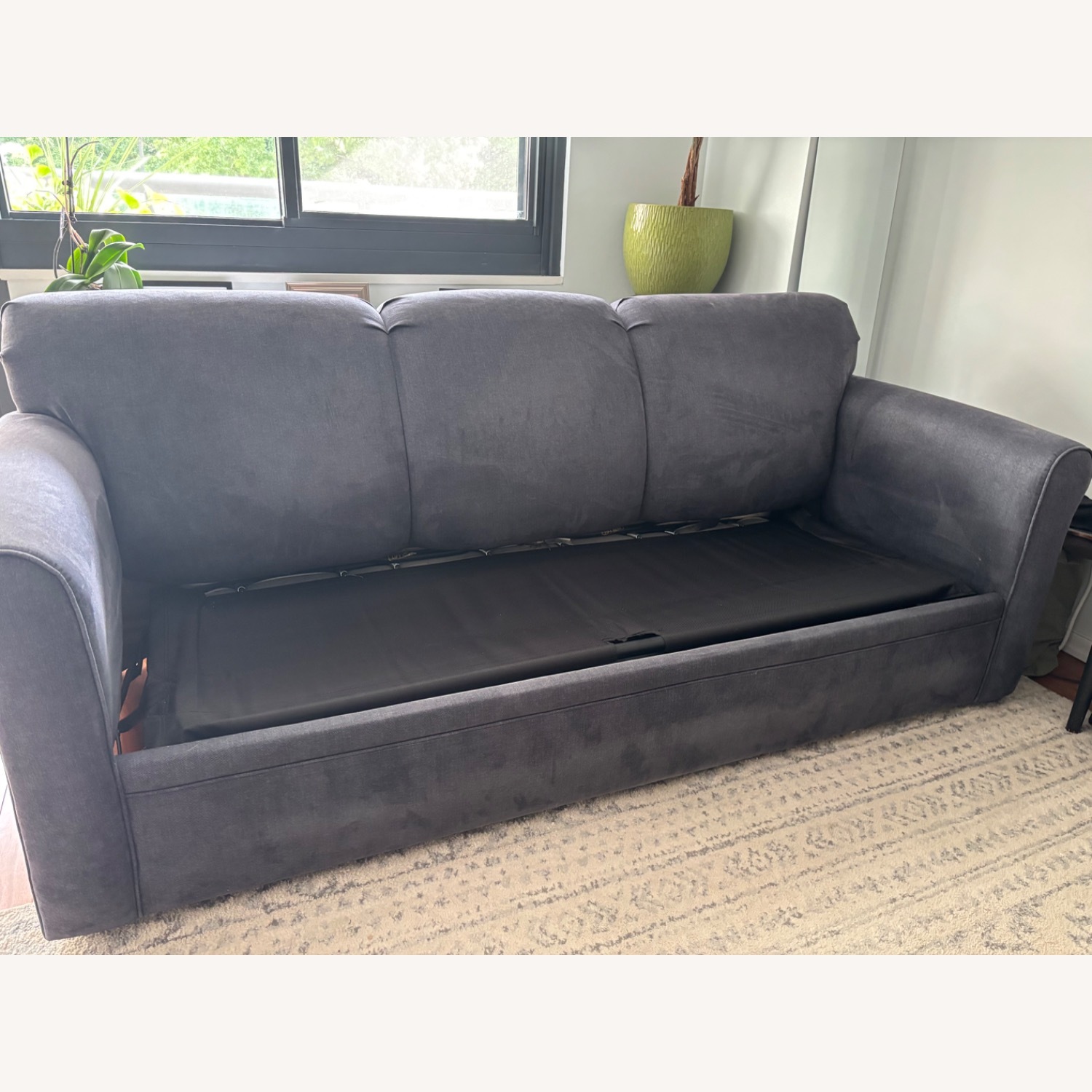 Raymour & Flanigan Luann Queen Sleeper Sofa in Denim Vintage - image-5