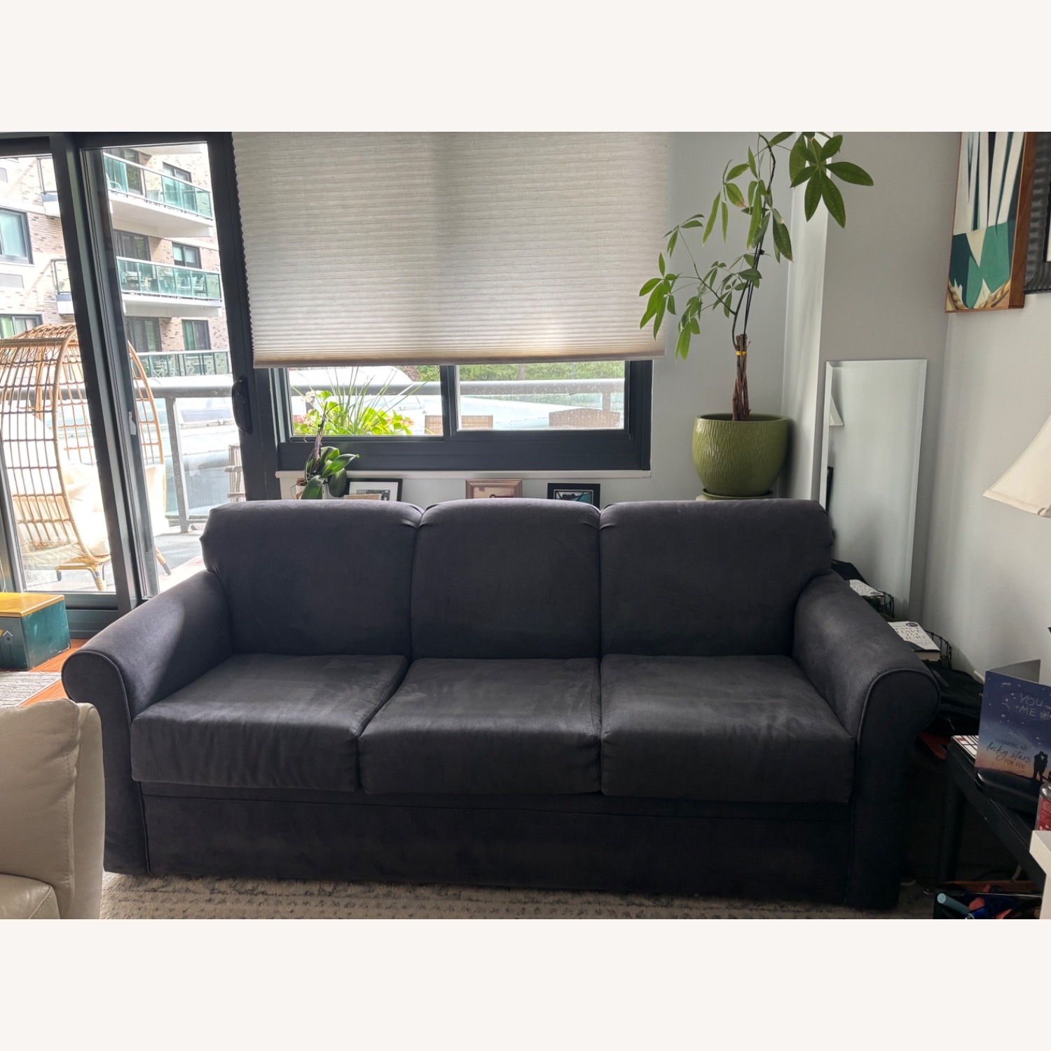 Raymour & Flanigan Luann Queen Sleeper Sofa in Denim Vintage - image-2