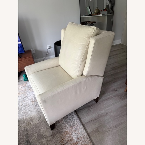 Used Mitchell Gold + Bob Williams Gigi Ivory Leather Recliner for sale on AptDeco