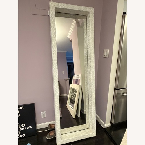 Used Vintage/Antique White Wicker Floor Mirror for sale on AptDeco