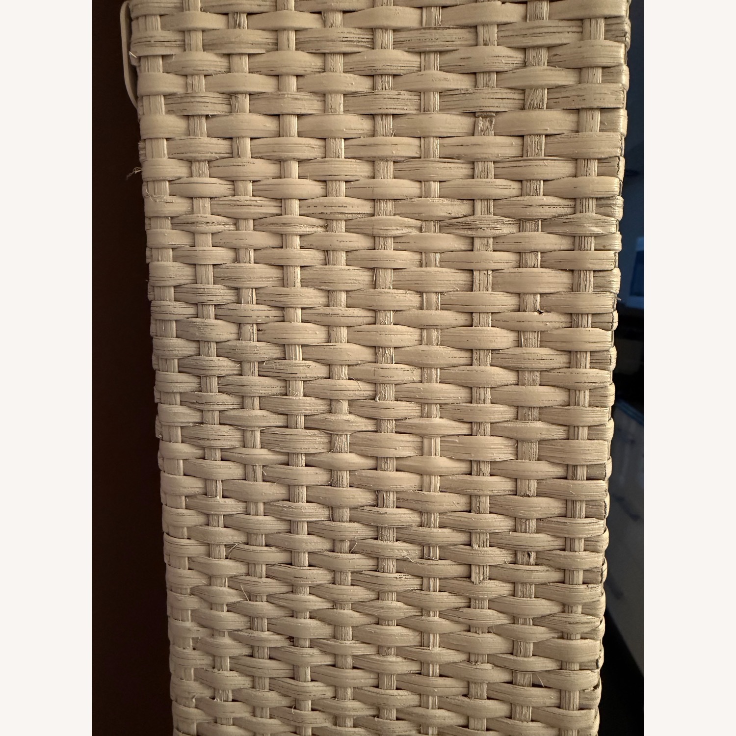 Vintage/Antique White Wicker Floor Mirror - image-2