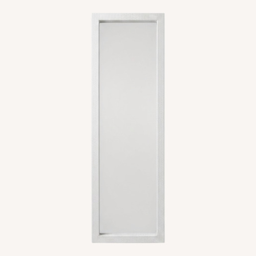 Used Vintage/Antique White Wicker Floor Mirror for sale on AptDeco