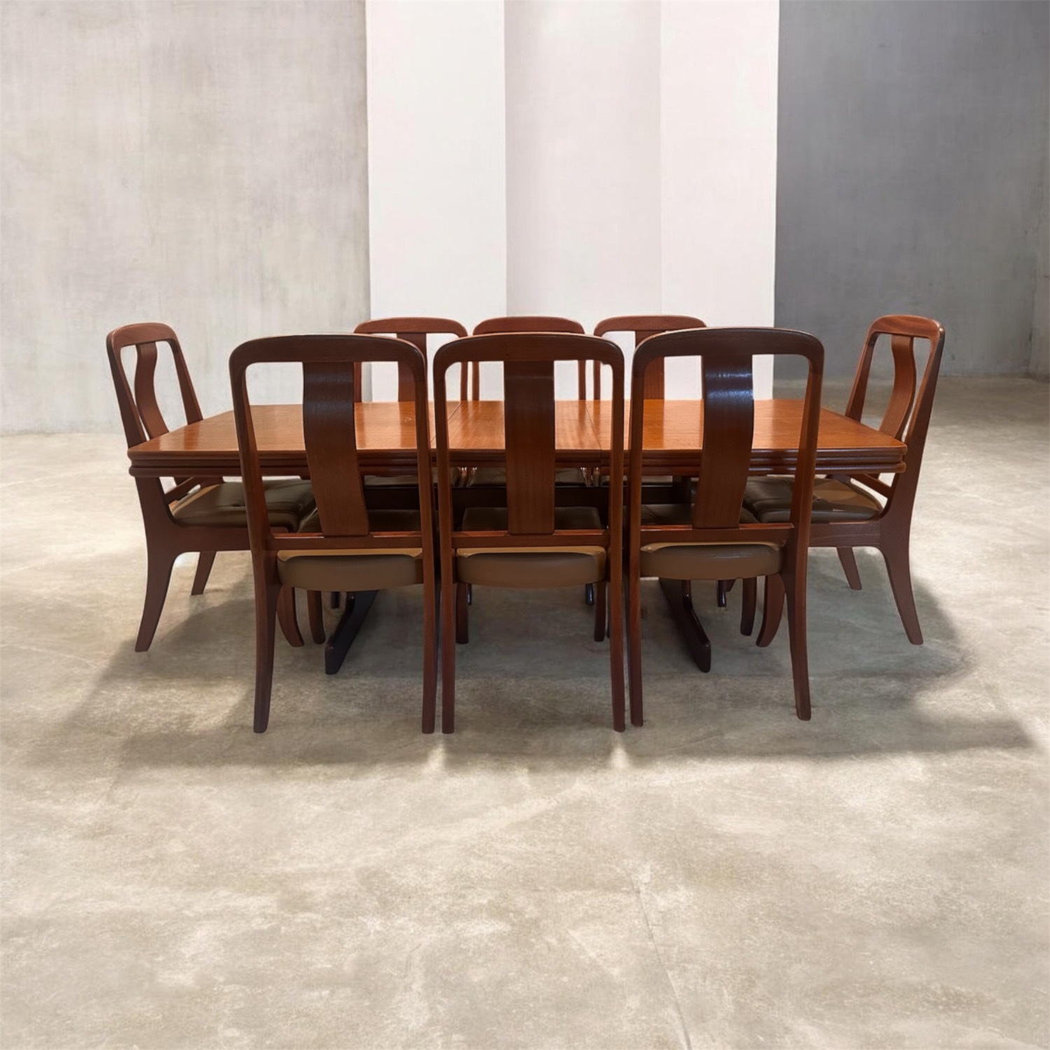 Vintage/Antique Wood Dining Set 8 Chairs - image-3