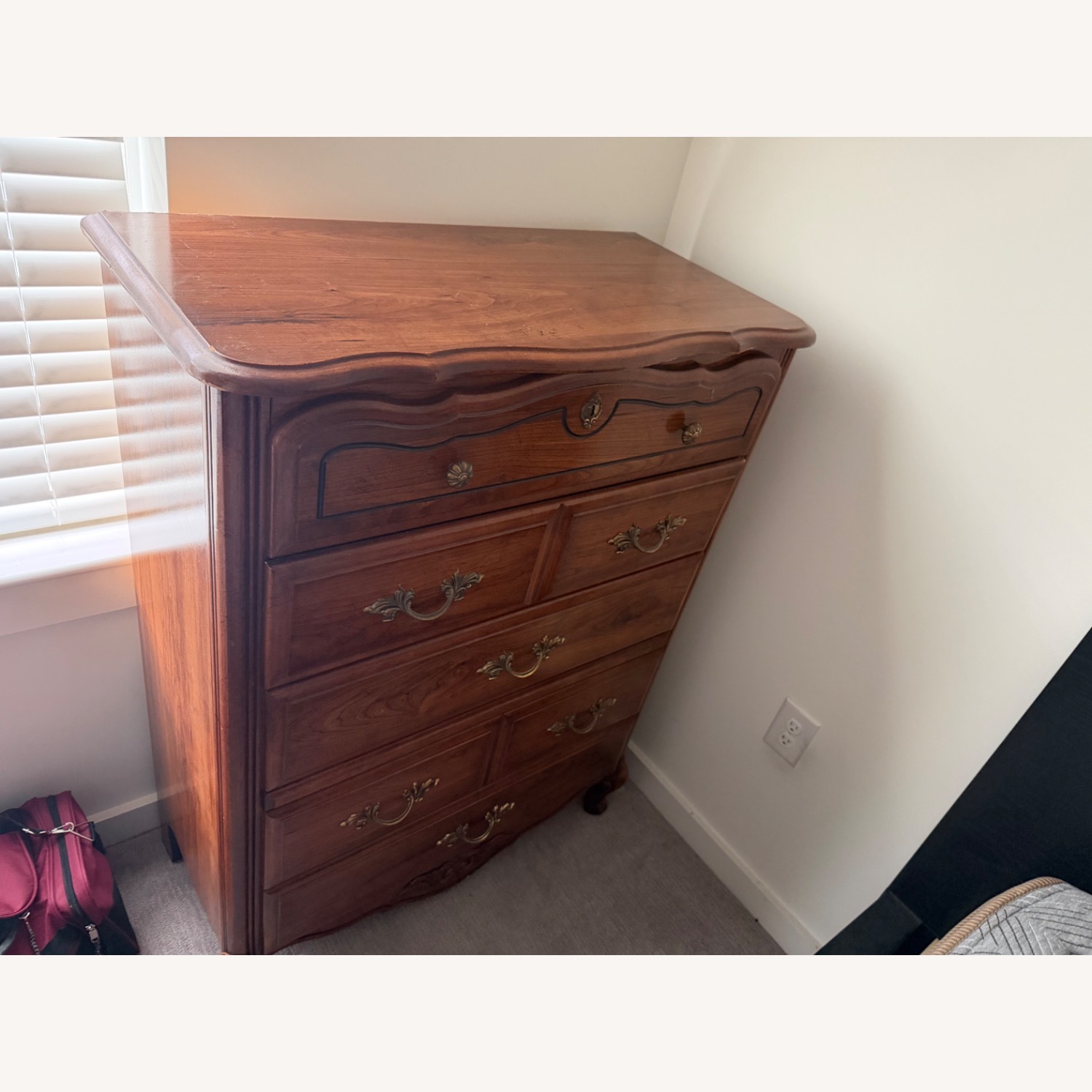 Dark Brown Wood Dresser - image-2