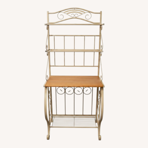 Used White Metal Bar Cart for sale on AptDeco