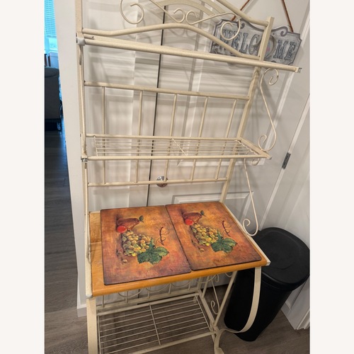 Used White Metal Bar Cart for sale on AptDeco