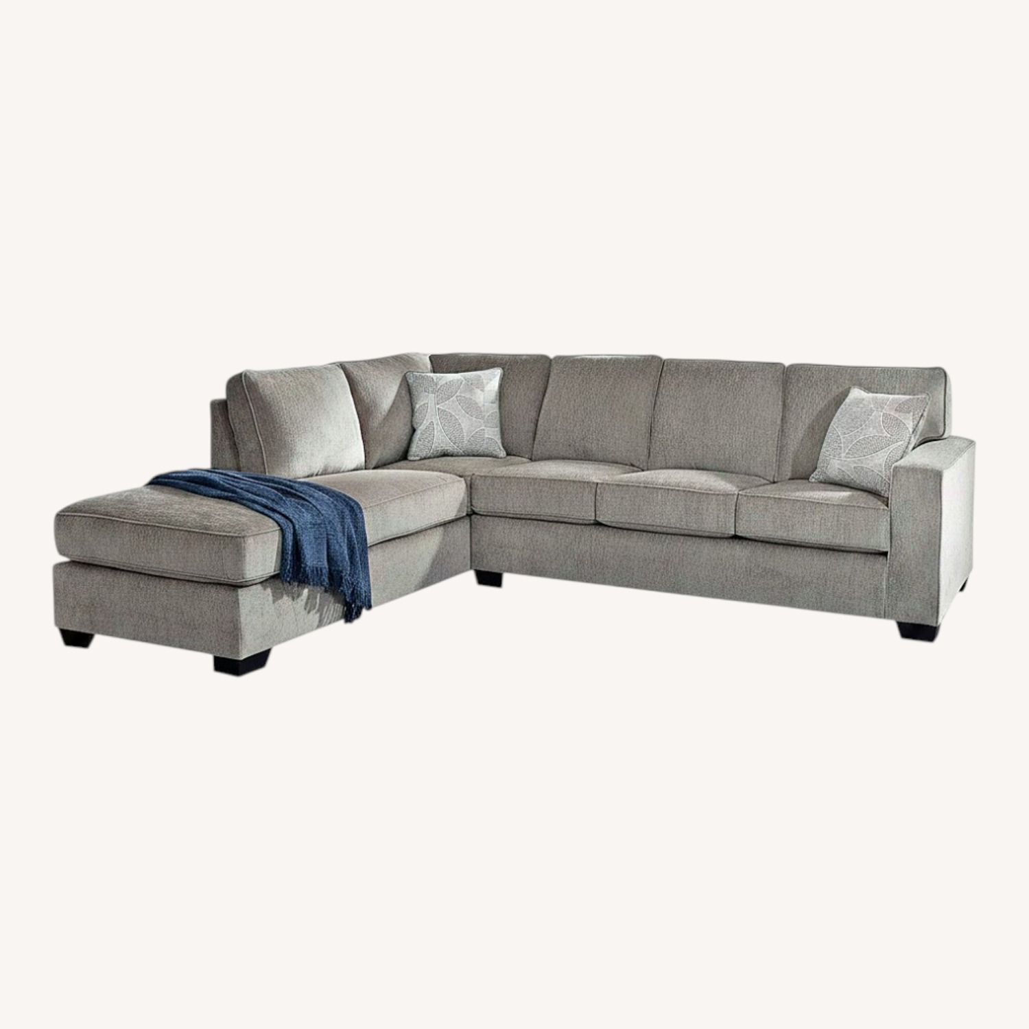 Raymour & Flanigan Light Gray 2 Piece Sectional - image-0