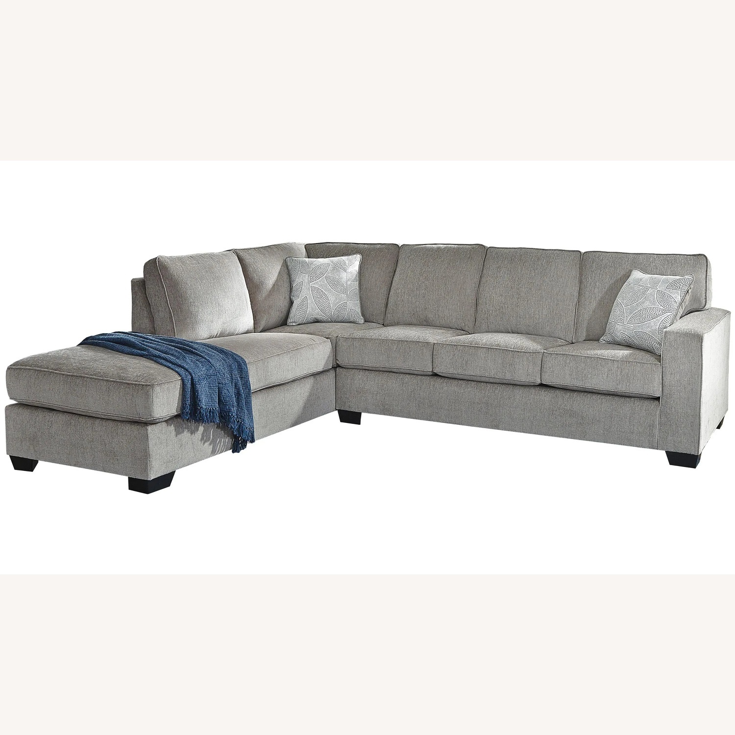 Raymour & Flanigan Light Gray 2 Piece Sectional - image-4