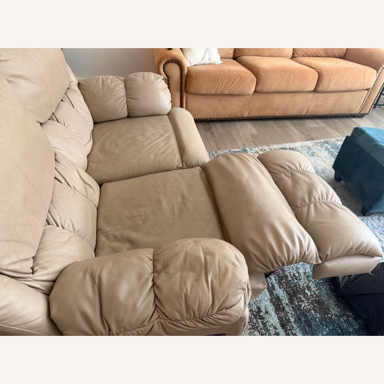Natural Leather 2 Seater Sofa - image-2