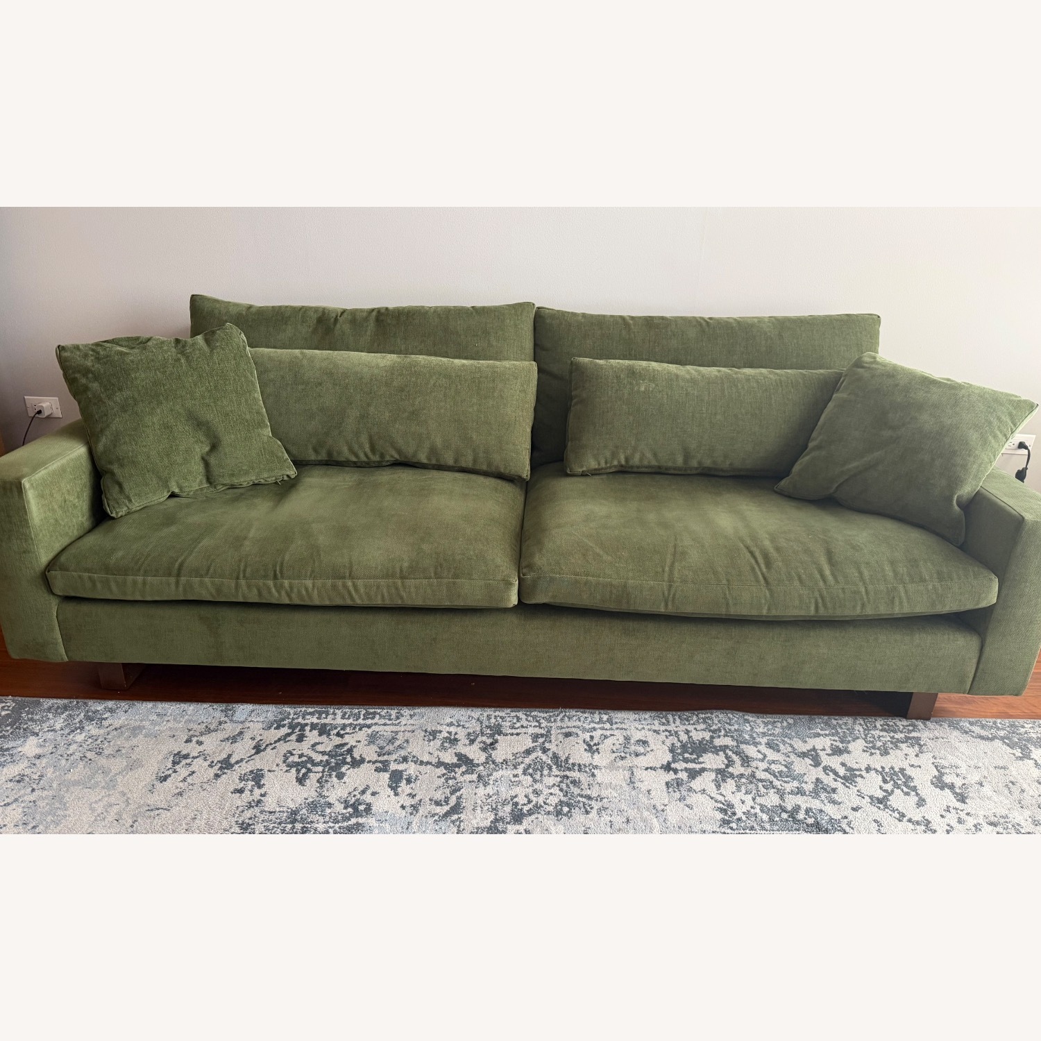 West Elm Harmony Sofa, Dark Olive - image-1