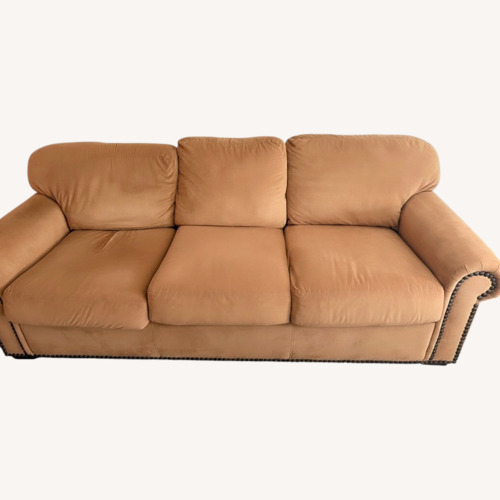 Used Natural Suede 3+ Seater Sofa for sale on AptDeco