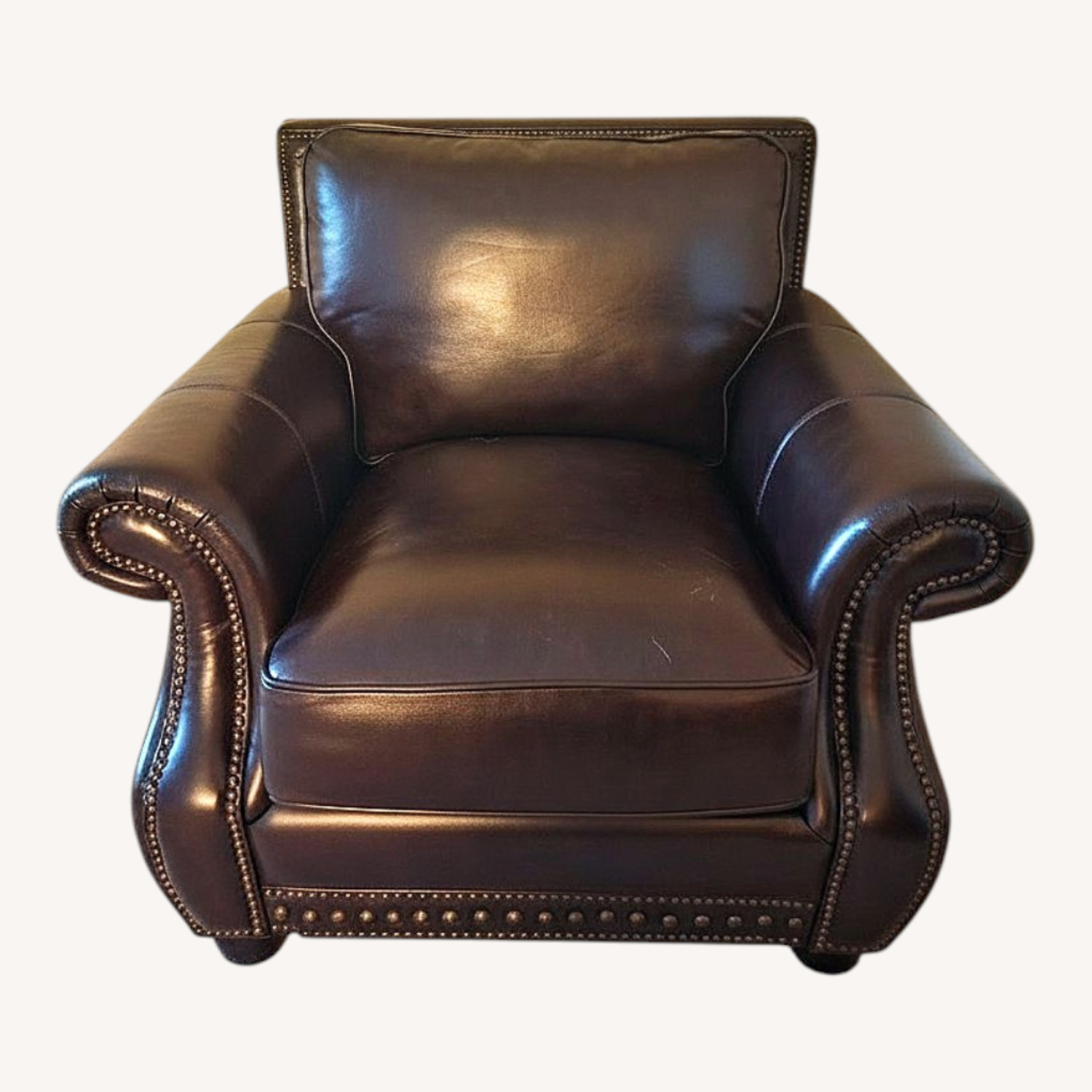 The Roomplace Dark Brown Leather Armchair - image-0