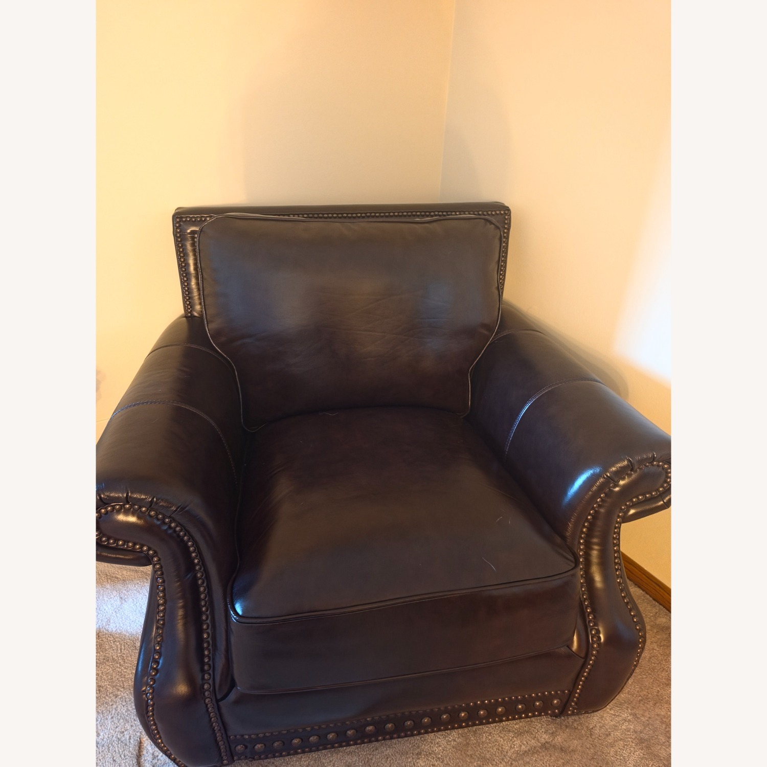 The Roomplace Dark Brown Leather Armchair - image-3